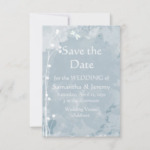 Waterverf Libelle Blauw Groen Save the Date