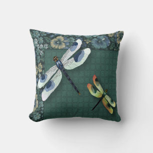 Waterverf libellen en Calico Pillow Kussen