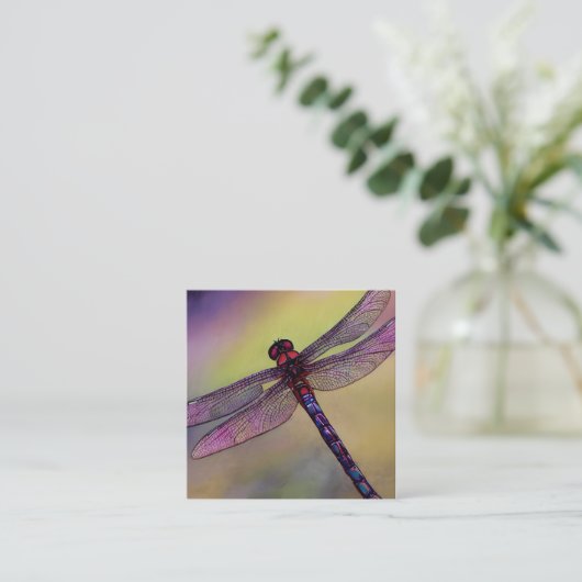 Waterverf-libellen of libellules in het Frans Vierkante Visitekaartje (Staand voorkant)