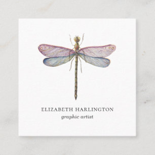 Waterverf libellen. Professionele haarstylist Vierkante Visitekaartje