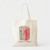 Waterverf Library Books Custom Canvas tas (Voorkant)