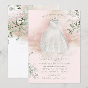 Waterverf Licht & Airy Bridal Gown Shower Kaart