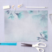 Waterverf Licht Blauwgroen Blauwe Bloem Ontkoppeli Tissuepapier (Craft)