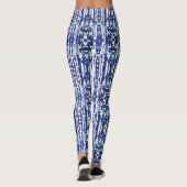 Waterverf Licht donkerblauw Shades shibori-stropda Leggings (Achterkant)