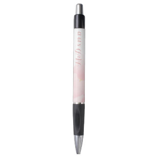 Waterverf Licht Roze Pioen Bruiloft Monogram Pen