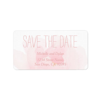 Waterverf Licht Roze Pioen Bruiloft Save the Date Etiket