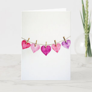 Waterverf Liefdeshart Kaart