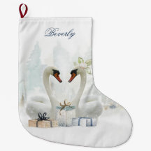 Waterverf liefdeszwanen met speciale cadeaus