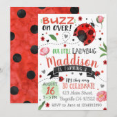 Waterverf lieveheersbeestje Lente Verjaardagsuitno Kaart (Voorkant / Achterkant)