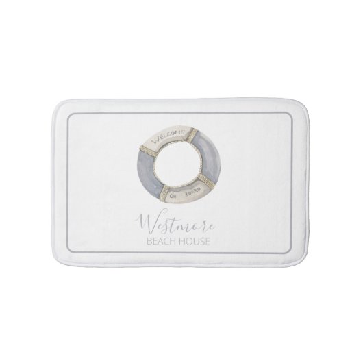 Waterverf Life Preserver Beach House Badmat (Voorkant)