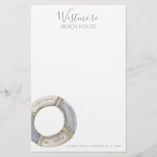 Waterverf Life Preserver Beach House Briefpapier