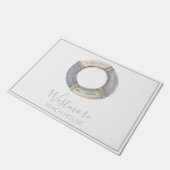 Waterverf Life Preserver Beach House Deurmat (Schuin)