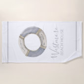 Waterverf Life Preserver Beach House Strandlaken (Voorkant)