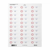 Waterverf Lifebuoy - Retouradreslabel Etiket (Full Sheet)