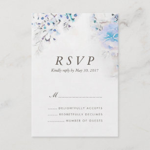 Waterverf Light Blue Floral Boho RSVP-kaart RSVP Kaartje