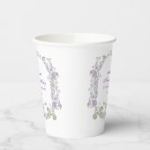 Waterverf Lila Bloemen Boog Eerste Communie Papieren Bekers (Links)