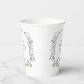 Waterverf Lila Bloemen Boog Eerste Communie Papieren Bekers (Rechts)