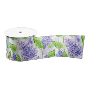 Waterverf lila bloemen lint