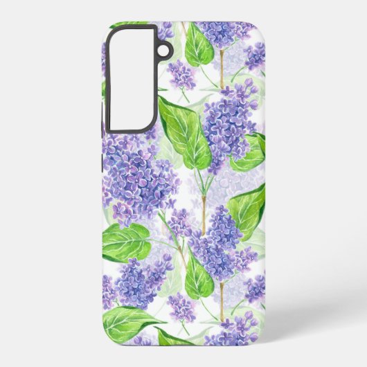 Waterverf lila bloemen samsung galaxy hoesje (Achterkant)