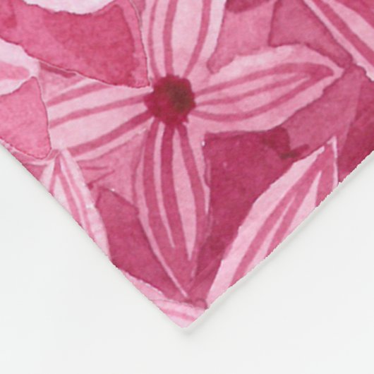 Waterverf lila bloemetjes: roze bloemachtergrond fleece deken (Hoek)