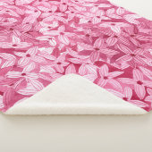 Waterverf lila bloemetjes: roze bloemachtergrond sherpa deken (3/4)