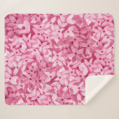 Waterverf lila bloemetjes: roze bloemachtergrond sherpa deken (Voorkant (horizontaal))