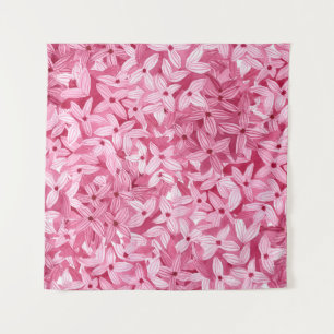 Waterverf lila bloemetjes: roze bloemachtergrond wandkleed
