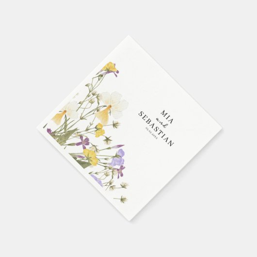 Waterverf Lila bruiloft Servet (Hoek)