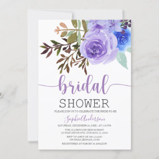  Waterverf Lila Lavender Floral Vrijgezellenfeest Kaart