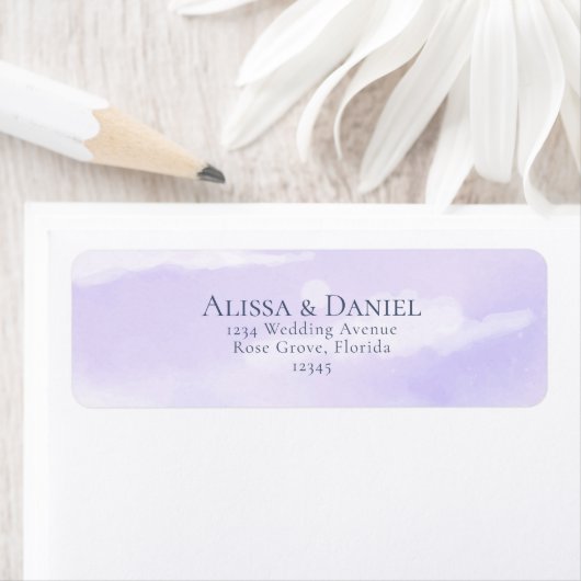 Waterverf Lila Night Sky Adreslabel Etiket (Insitu)