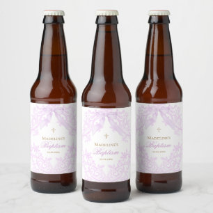 waterverf lila paars Doop Bier Etiket