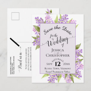 Waterverf Lilacs Bruiloft Save the Date Lavendel Aankondigingskaart