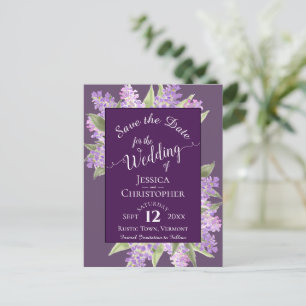 Waterverf Lilacs Bruiloft Save the Date Paarse Aankondigingskaart