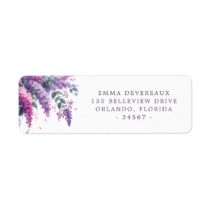 Waterverf LiLACS Retouradreslabel Etiket