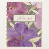 Waterverf Lila's in groene achtergrond Planner (Voorkant)