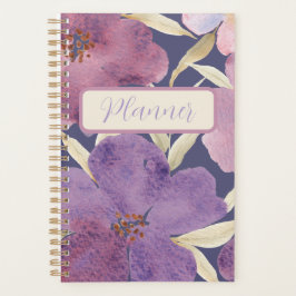Waterverf Lilas in violet Achtergrond Planner
