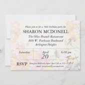 Waterverf Lilies Custom Birthday Invite Kaart (Achterkant)