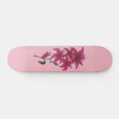 Waterverf Lillies Pink Skateboard (Horizontaal)