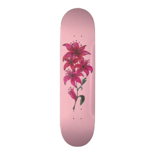 Waterverf Lillies Pink Skateboard