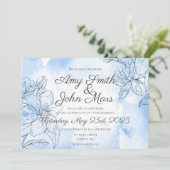 Waterverf Lily is blauw Kaart (Staand voorkant)