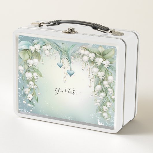 Waterverf Lily of the Valley Metal Lunchbox (Voorkant)