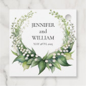 Waterverf Lily van de Vallei Bruids Trouwfeest Bedankjes Labels (Achterkant)