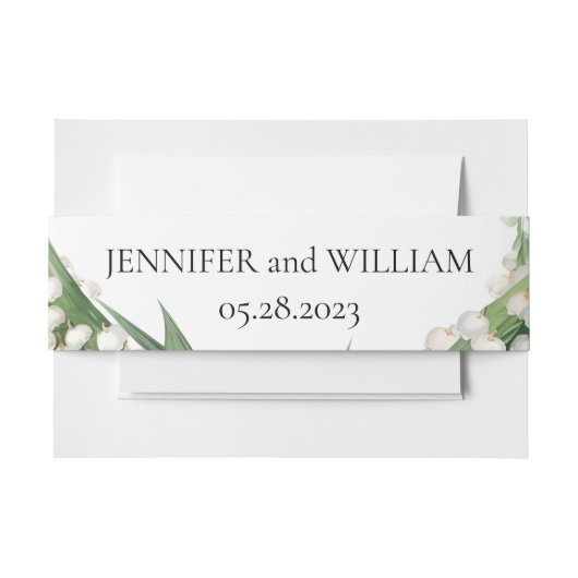 Waterverf Lily van de Vallei Bruids Trouwfeest Uitnodigingen Wikkel (Voorkant Voorbeeld)