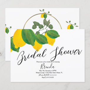 Waterverf Limoen Lemon Limon Vrijgezellenfeest Kaart