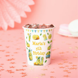 Waterverf limonade verjaardagsfeestje papieren bekers