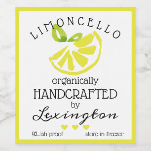 WATERVERF LIMONCELLO ETIKET VOOR EEN GROTER FLESJE