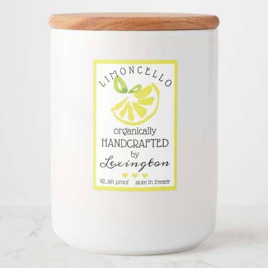 Waterverf Limoncello voor een klein flesetiket | Voedselcontainer Etiket (Voorkant)