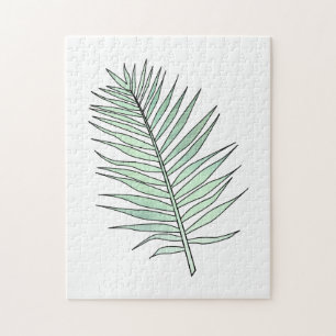 Waterverf line kunst laat klinkende moderne kunst legpuzzel