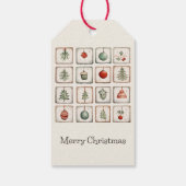 Waterverf Lineart kerstpatroon Cadeaulabel (Achterkant)