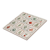 Waterverf Lineart kerstpatroon Tegeltje (Zijkant)